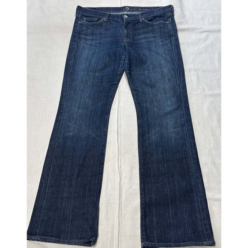 7 For All Mankind Bootcut Jeans Mens 31x30 Blue Medium Wash Stretch Denim